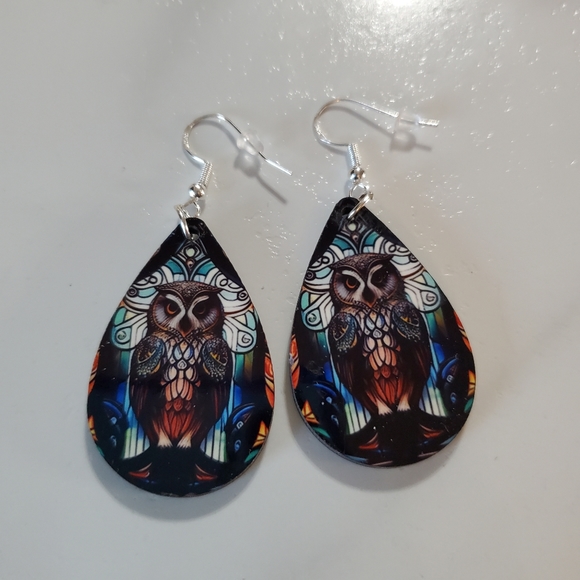 Owl Teardrop Earrings - Picture 5 of 5